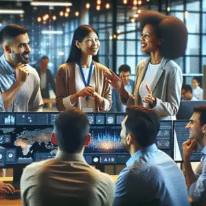 Understanding the Role of AI in Modern Business - Instloo An image illustrating Strategies for Business Leaders Managing AI Integration